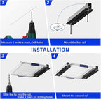 5 Pack Overhead Storage Rack, Ceiling Rack for Utility Bins Organization, Heavy Duty Garage Storage Supports Most Containers (for 4 Bins)