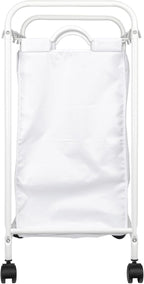 Household Essentials Rolling Triple Laundry Sorter, White