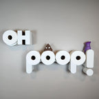 The Original Poop Toilet Paper Holder - Functional and Fun! Bathroom Wall Decor & Toilet Paper Shelf Storage Rack - Curvy P