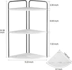 Bathroom Counter Organizer,Countertop Organizer,Vanity Organizers,Bathroom Storage,Bathroom Sink Caddy,Counter Shelf,Corner Counter,Corner Shelves(Black-White Marble)