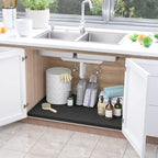 SIKADEER 31" x 19" Under Sink Mat Waterproof, Silicone Mat Kitchen Drawer Shelf and Cabinet Liner, Sink Protector for Kitchen Organizers and Storage, Boot Tray Pet Food Mats