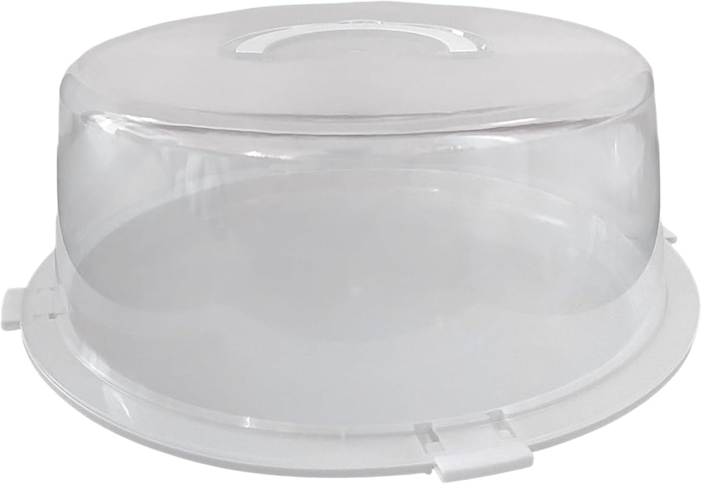 2-Pack Reusable Cake Carriers with Lids – 12 x 12 x 4.75 Inch BPA-Free Plastic Cake Containers – Fits 10-Inch Cakes – Freezer Safe, Stackable Storage with Handles for Transport