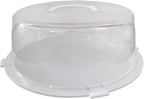 2-Pack Reusable Cake Carriers with Lids – 12 x 12 x 4.75 Inch BPA-Free Plastic Cake Containers – Fits 10-Inch Cakes – Freezer Safe, Stackable Storage with Handles for Transport