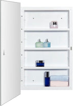 Plastic Medicine Mirror Cabinet for Bathroom 18 x 28 inch, Surface and Recessed Mount
