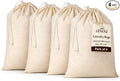4 Pack Reusable Laundry Bags - 100% Cotton Multi Purpose Travel Laundry Bag - Durable & Machine Washable - Large Laundry Bag 28 x 36"
