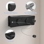 17Ft Retractable Clothesline Indoor/Outdoor, Comes with 30 clothespins, Anti-Sag for Drying Clothes line retracting Indoor/Outdoor, Dual-Line with Each Line 17Ft Long Laundry line Retractable