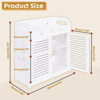 ShellKingdom Over The Toilet Storage Cabinet, Wall Mount Bathroom Cabinet, Narrow Bathroom Wall Cabinet with Doors and Shelf for Towel, Toilet Paper Storage, 16.92 x 14.96 x 7.08 inch (White)