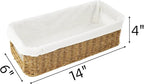 YRMT Rattan Toilet Tank Basket Toilet Paper Storage Baskets for Bathroom Handwoven Toiletry Countertop Organizer Water-Resistant Home Decor 14" x 6" x 4" (Rattan)
