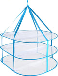 iayokocc 3 Tiers Folding Drying Rack, Folding Mesh Clothes Hanging Dryer, Portable Sweater Drying Rack Lay Fold Flat to Dry Mesh Clothes Hanger for T-Shirt, Swimsuit, Sweater, Delicates
