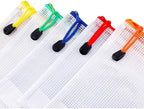 Oaimyy-18 Pcs-Mesh Zipper Pouches File Bags Puzzle Storage Bags Folders Large Bag Zip Pouch for Office Supplies,Organizing Storage,Board Game Organization-(Multicolor, 5"x 7")
