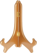 Bard's Hinged Gold-toned MDF Wood Plate Stand, 9" H x 7.25" W x 5" D (For 9" - 10.5" Plates), Pack of 3