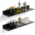 Z metnal Bathroom Shelf, Floating Shelves, Metal Display Wall Shelf, Aluminum, Wall Mounted, Matt Black,16 inch, 2 Pack