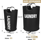 160L XX-Large Laundry Basket, Freestanding Tall Clothes Hamper, Collapsible Laundry Bag, Black
