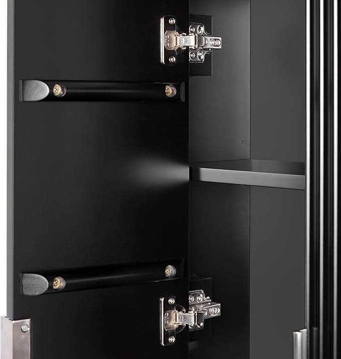 ARIEL Milan Bathroom Wall Cabinet 31" H x 23.1" W x 8" D - Open Shelf - Black