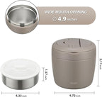 Itslife 32oz Insulated Soup Thermos, Vacuum Stainless Steel Food Jar for Hot & Cold Food, Leakproof Wide Mouth Lunch Container with Spoon, Khaki