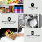 Bento Lunch Box for Kids, Plastic Lunch Box Case, 5/6 Tritan Compartments, BPA free, deal Portion Sizes for On-the-Go Meal, Shiny Black and Clear