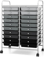 COSTWAY 20-Drawer Rolling Storage Cart, Utility Storage Organizer Cart for Tools, Scrapbook, Paper, Craft, Multipurpose Storage Trolley on Wheels for Home Office School, Mixed Black