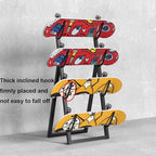 Metal Ski and Snowboard Storage Rack - Floor Display Stand for Garage/Shop, Silver, 30x123cm - Durable Ski Mount for Organized Snowboard Storage