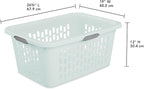 Sterilite Laundry Basket, Plastic Clothes Hamper, Large Rectangle Bin with Comfort Grip Handles and Reinforced Rim, 2 Bushel Capacity, Mint, 24 Pack