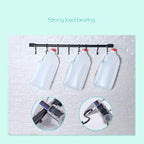 KAIYING Kitchen Utensil Rack with Removable S Hook for Hanging Pots and Pans, Rod Hooks for Mugs, Wall Mounted Kitchen Rail Organizer, Aluminum,(Black-5 Hooks)