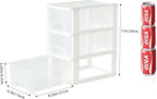 Gonice Small 3 Drawer Storage Organizer, White Plastic Drawer Storage, Small Desktop Organizer for Home, Office