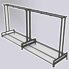 1 2 3 4 5 6 8 9 10 Pair Ski Storage Rack for Organize, Indoor Ski Board Stand for Garage/Basement/Shed, Floor Standing Longboard Carrier Wheels(Holds 16 pcs(8 Pair))