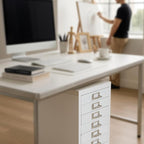 File Cabinet MINI 10 Tier Metal File Organizer Document Organizer with Wheel, White Color, for Home Office, Office Desk File (White)