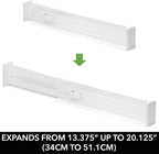 mDesign Expandable Kitchen Drawer Divider with Foam Ends, Adjustable Drawer Dividers with Strong Secure Hold, Dividers Lock in Place to Organize Drawers - Ligne Collection - 8 Pack - White