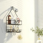 TreeLen Shower Organizer Hanging Shower Caddy over Shower Head Black Bathroom Hanger for Shampoo Razor Soap