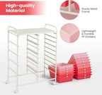 Giantex 15 Drawers Rolling Cart, Classroom Organizers, Storage Cart with Wheels, for Teacher Office Home School Supplies Tool Craft Art Paper