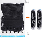 Amazon Basics Roll-Up Travel Compression Storage Bags for Clothes and Towels, No Vacuum Needed, Clear, 12 Pack (6 Small & 6 Medium)