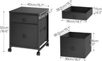 HOOBRO File Cabinet, 2-Drawer Vertical Mobile Office Cabinet, Rolling Printer Stand, for A4/Letter Size Files, Nonwovens Drawer, for Home Office, Black BB21WJ01