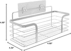 Punch-Free Stainless Steel Storage Rack with Non-Marking -Mounted Organizer Shelf 11.81X4.72X4.33In for Bathroom Kitchen Shower Space Saving