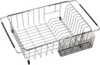 SANNO Stainless Steel Utensil Drying Rack Silverware Holder for Dish Rack, Hanging Cutlery Utensil Holder Silverware Organizer Stainless Steel Rack with Hooks