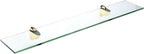 Spancraft Glass H-6x27-Brass Heron Glass Shelf, Brass, 6" x 27"