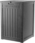 57 Gallon Resin Package Delivery Box - Rust & Moisture Resistant, Lockable, Waterproof Deck Box for Porches, Patios, Indoor & Outdoor Use (Blcak, 57 GALLON)