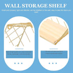 Wall-Mounted Iron Storage Rack Punch-Free Decorative Hexagon Shelf Gold Finish with Hooks for Bathroom and Living Room Organization