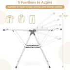 Tangkula Collapsible Clothes Drying Rack, 2-Layer Space-Saving Aluminum Drying Rack w/Adjustable Wings, Folding Laundry Drying Rack for Indoor & Outdoor Use