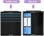 Decorative File Organizer Storage Boxes with Lid, Huolewa Linen Hanging Filing & Storage Box with Plastic Slide for Office/Decor/Home, Universal Hanging Filing Organization Box for Letter/Legal Folder