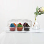 Clear Cupcake Containers,12pc Plastic Disposable High Dome Cupcake Boxes 6 Compartment Cupcake Holders Cupcake Containers Half Dozen Cupcake Trays ReliableCup Cake Muffin Packaging Transporter