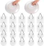 20Pcs Invisible Adhesive Plate Hanger, 1.25 Inch Vertical Plate Holders for The Wall, Adhesive Picture Hanger, Wall Plate Hanger Display Holder, Hanging Hooks for Decorative Plates and Wall Art