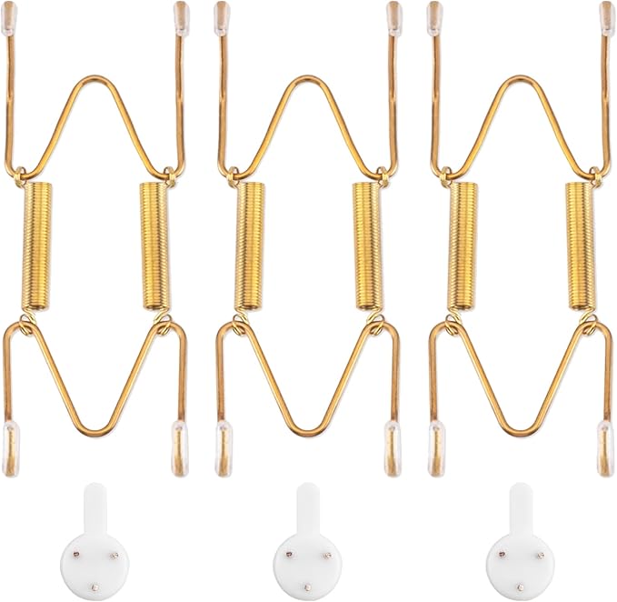 Bilillo 3 Pcak Plate Hangers for The Wall, Suitable for 3.5-4.5 inch Decorative Plate, Stainless Steel Invisible Heavy Duty Wire Plate Holder with Wall Hooks, Plate Hangers for Displaying Plates