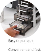 5-Tier Drawer Desktop Storage Bin Unit, White Frame Mini Organizer Box with Clear Drawer, Small Container Case for Desk Accessory, Storing Craft, Stationery