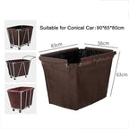 Removable/Waterproof Liner Bag - Laundry Cart Replacement Bag, Oxford Cloth Storage Bags for 350-400L Commercial Basket Trolley, General Size for 90×65×80cm Laundry Baskets(Brown)