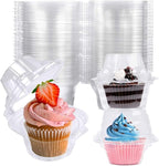 200 Pack Individual Cupcake Containers Plastic Cupcake Boxes Cupcake Holders Stackable Deep Dome Cupcake Carrier