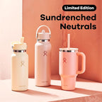 Hydro Flask Travel Tumbler with Handle, Lid and Straw - Insulated Stainless Steel in 40 Oz Sunglow