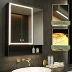 KWW LED Lighted Bathroom Medicine Cabinet with Sockets & USBs, Defogger, Dimmable, 3 Color Light Makeup Mirror, Easy to Install, Wall Mounted Cabinet (2 door-30 * 34)