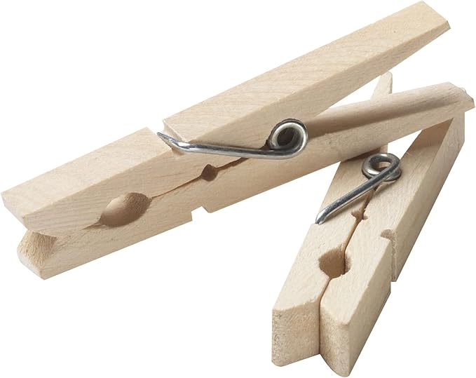 Household Essentials Classic Birchwood Clothespins, Bag of 96