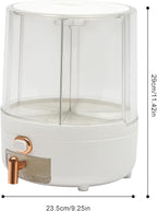Rice Dispenser, 6 Grid 360° Rotating Cereal Dispenser Rice Container Holder with Lid, Grain Storage Organizer for Kitchen Countertop Dry Food, White, 14.3lbs
