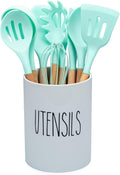 Heartland Home Kitchen Utensil Holder for Countertop. White Porcelain Cooking Large Spatula Holder and Cooking Spoon Holder. White Kitchen Decor and Farmhouse Gifts.